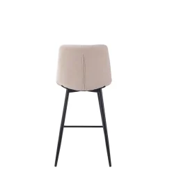 Chaise de bar en tissu matelassé blanc ivoire - Lilly