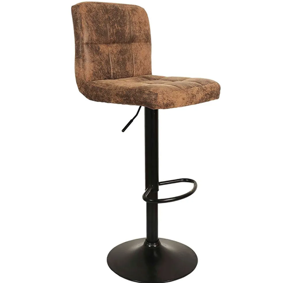 Chaise de bar en tissu marron - Dany