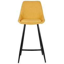 Chaise de bar en tissu moutarde h67cm - Ben