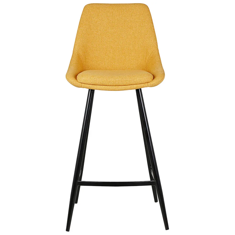 Chaise de bar en tissu moutarde h67cm - Ben