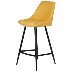 Chaise de bar en tissu moutarde h67cm - Ben
