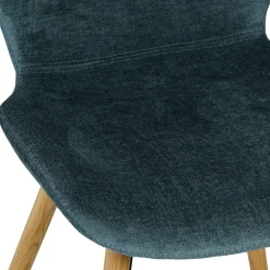 Chaise de bar en tissu soft touch bleu foncé h65cm - Keri