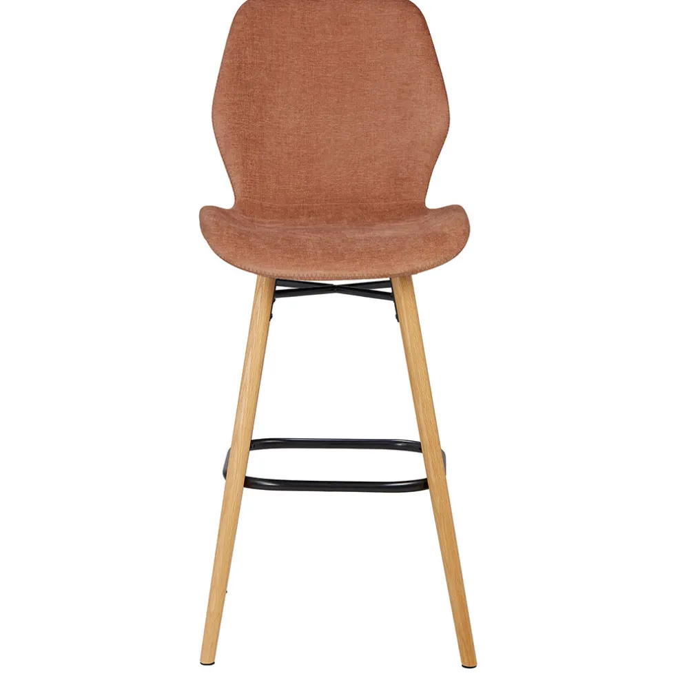 Chaise de bar en tissu soft touch nèfle h65cm - Keri