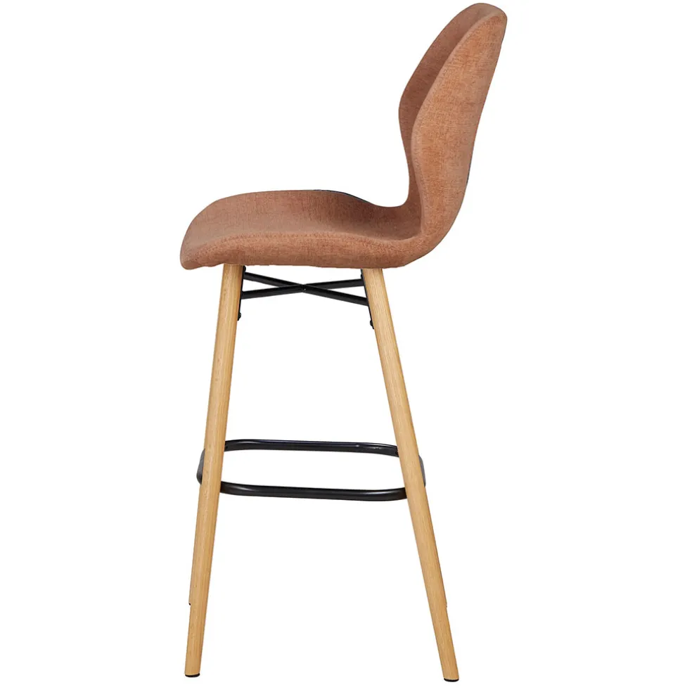 Chaise de bar en tissu soft touch nèfle h65cm - Keri