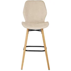 Chaise de bar en tissu soft touch sable h65cm - Keri