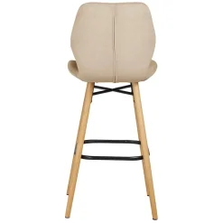 Chaise de bar en tissu soft touch sable h65cm - Keri