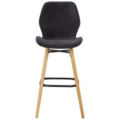 Chaise de bar en tissu soft touch noir h65cm - Keri