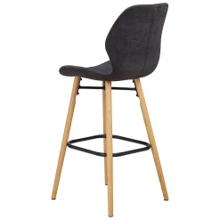 Chaise de bar en tissu soft touch noir h65cm - Keri
