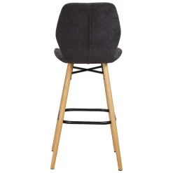 Chaise de bar en tissu soft touch noir h65cm - Keri