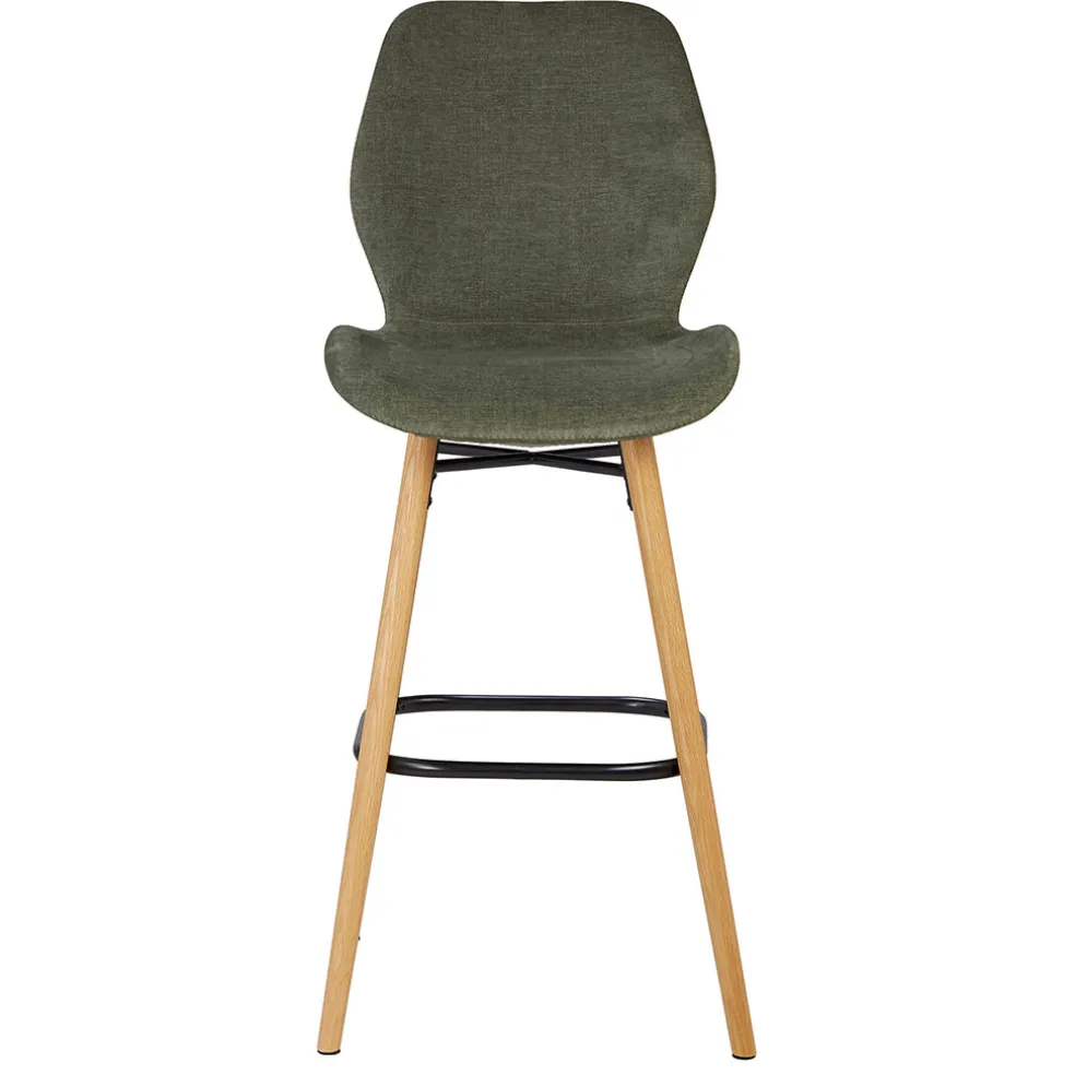 Chaise de bar en tissu soft touch vert bouteille h65cm - Keri