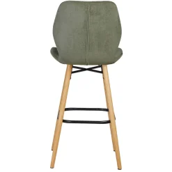 Chaise de bar en tissu soft touch vert bouteille h65cm - Keri