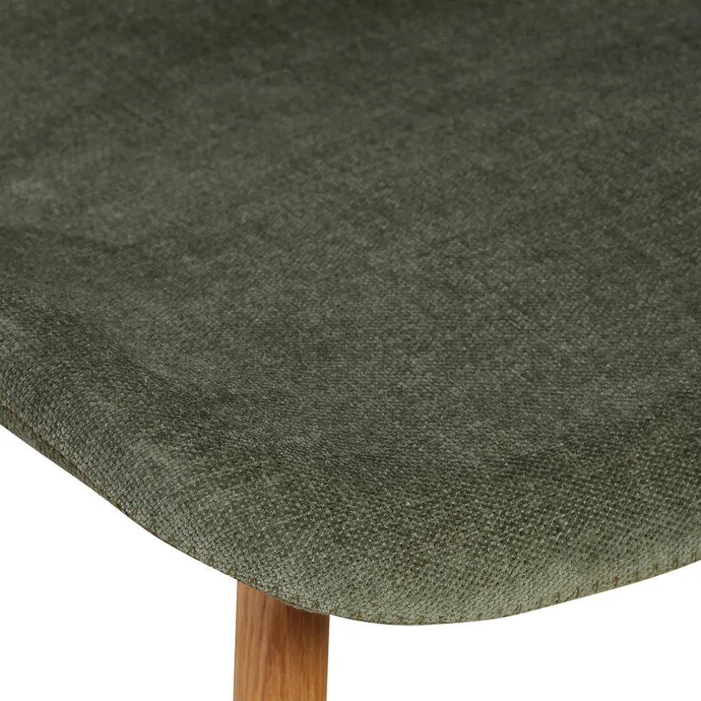 Chaise de bar en tissu soft touch vert bouteille h65cm - Keri