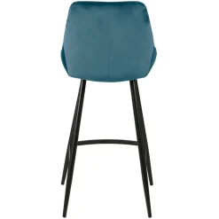 Chaise de bar en velour bleu h75cm - Ben