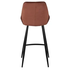 Chaise de bar en velours marron h67cm - Ben