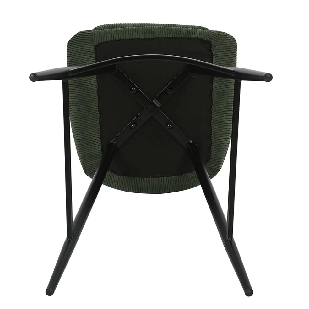 Chaise de bar en velours côtelé vert sapin h67cm - Ben