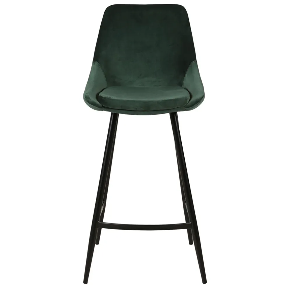 Chaise de bar en velours vert h67cm - Ben