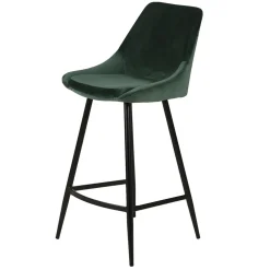 Chaise de bar en velours vert h67cm - Ben