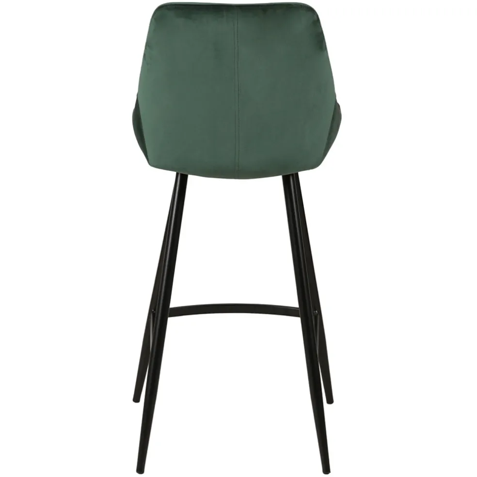 Chaise de bar en velours vert h67cm - Ben