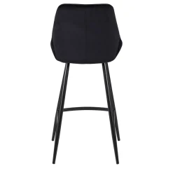 Chaise de bar en velours côtelé noir h67cm - Ben