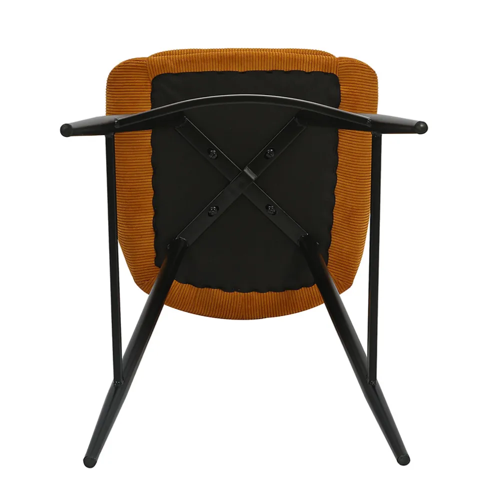 Chaise de bar en velours côtelé jaune curry h67cm - Ben