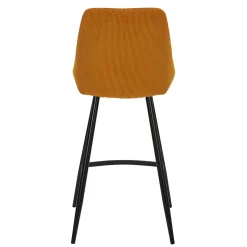 Chaise de bar en velours côtelé jaune curry h67cm - Ben