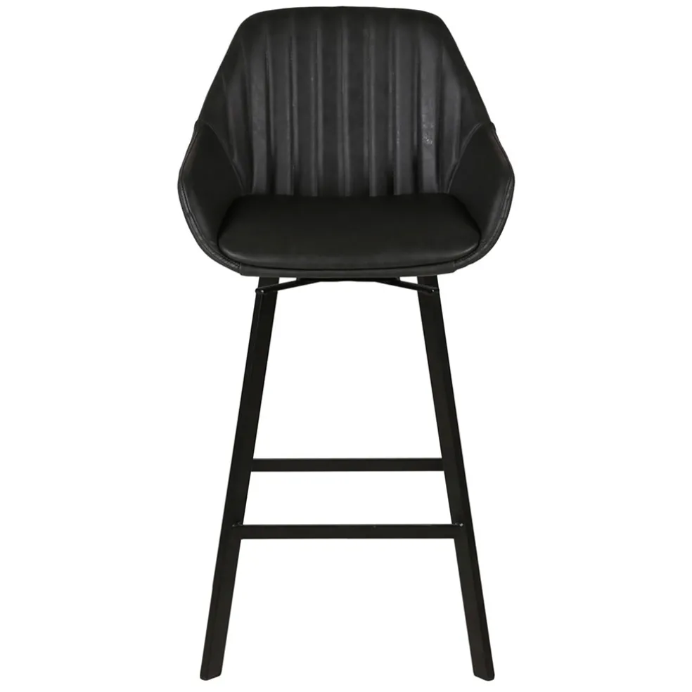 Chaise de bar pivotante noir veilli h75cm - Moss