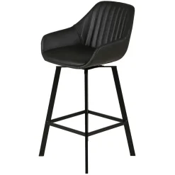 Chaise de bar pivotante noir veilli h75cm - Moss