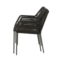 Chaise de jardin empilable en résine tressée noir - Seville