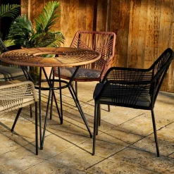 Chaise de jardin empilable en résine tressée noir - Seville