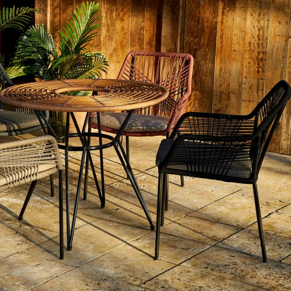 Chaise de jardin empilable en résine tressée noir - Seville