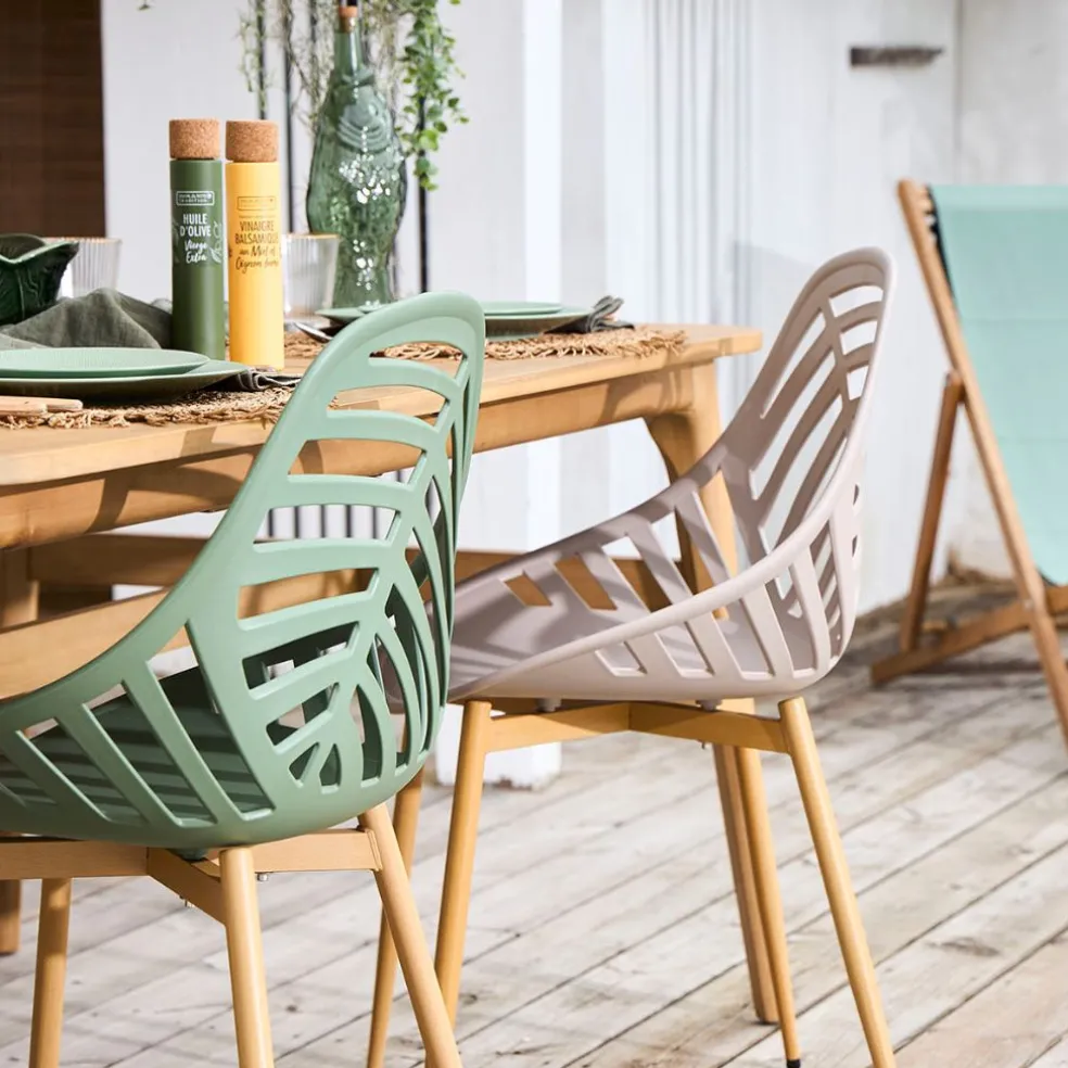 Chaise de jardin en plastique taupe - Alameda