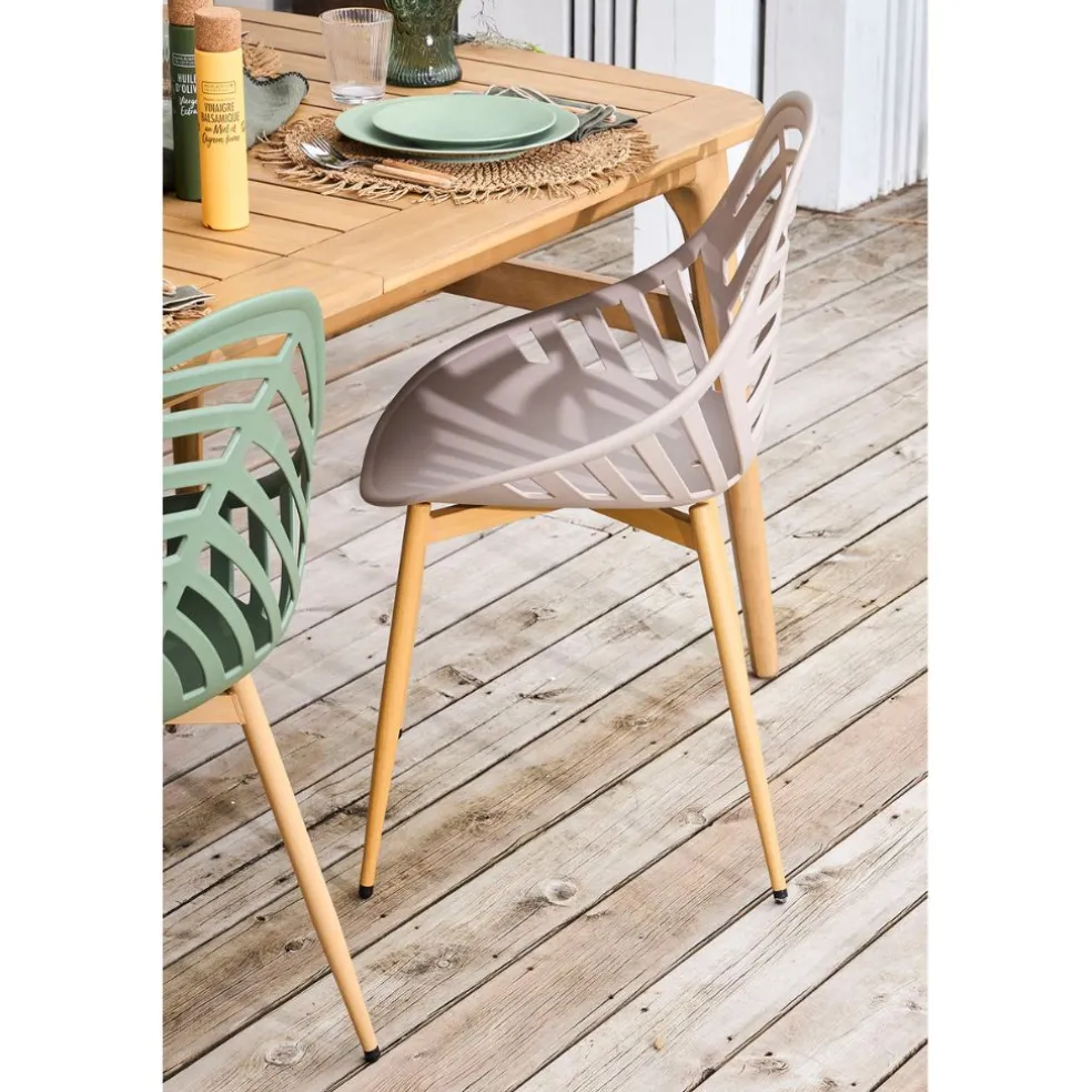 Chaise de jardin en plastique taupe - Alameda