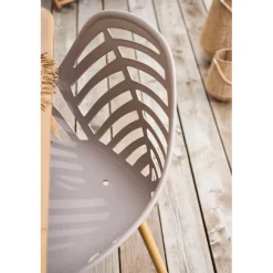 Chaise de jardin en plastique taupe - Alameda