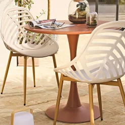 Chaise de jardin en plastique taupe - Alameda