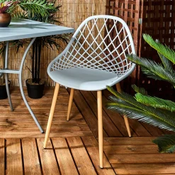 Chaise de jardin en plastique grise - Malaga