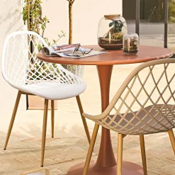 Chaise de jardin en plastique blanc - Malaga