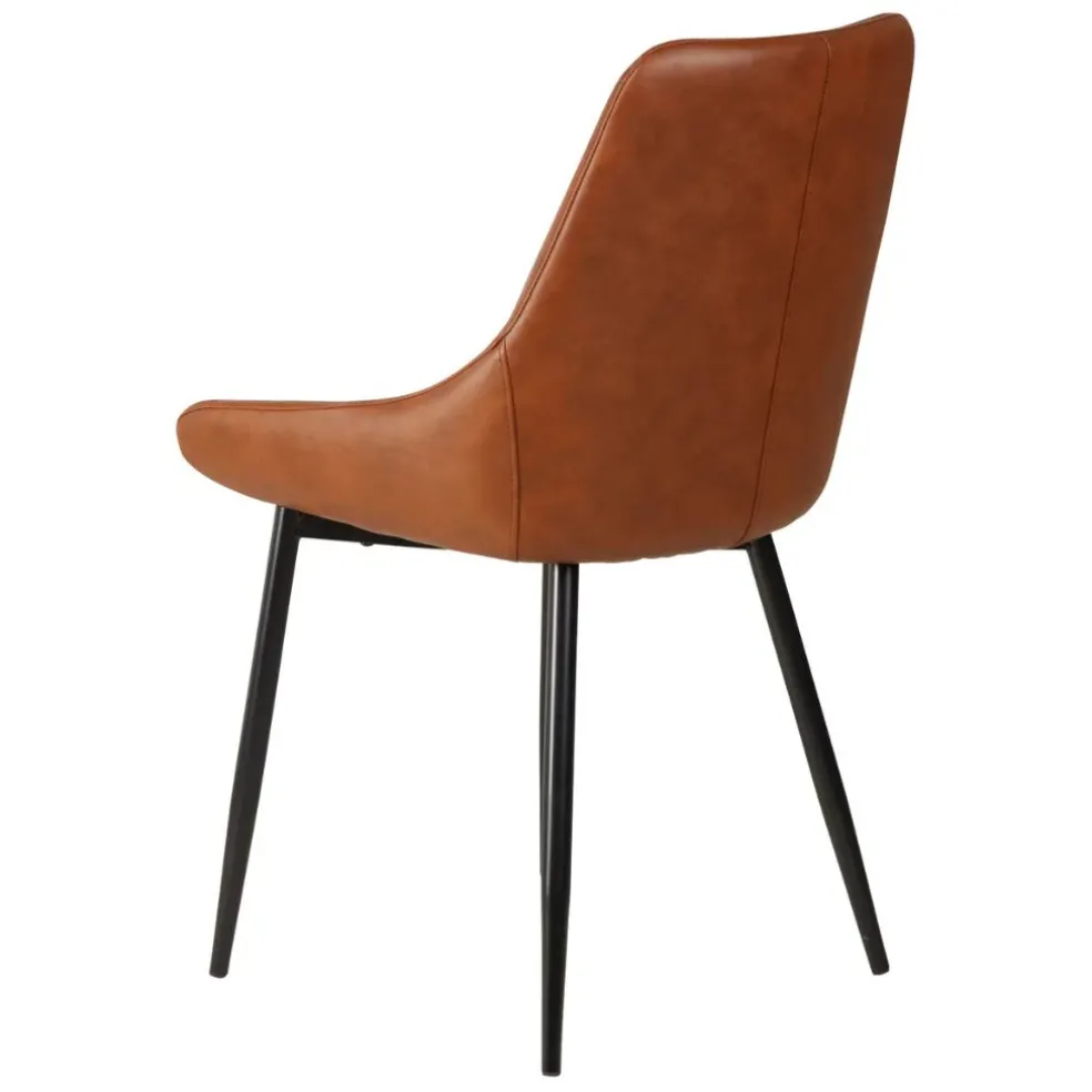 Chaise de salle à manger en simili cuir marron - Ben