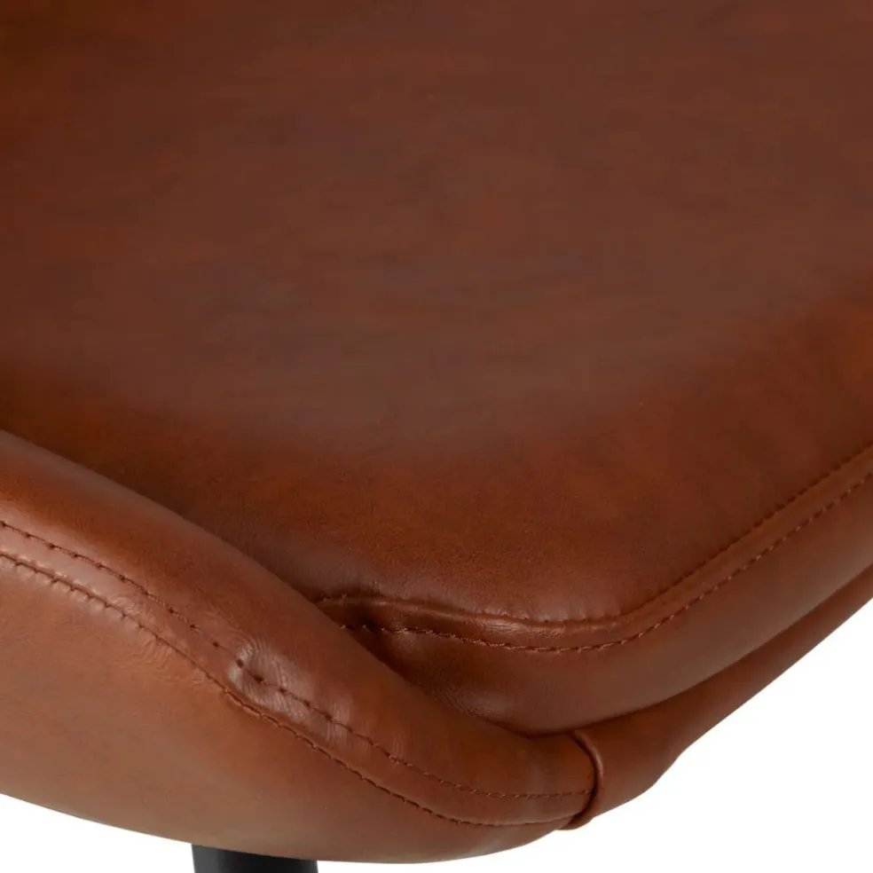 Chaise de salle à manger en simili cuir marron - Ben