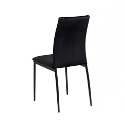 Chaise de salle à manger en tissu noir - Demia