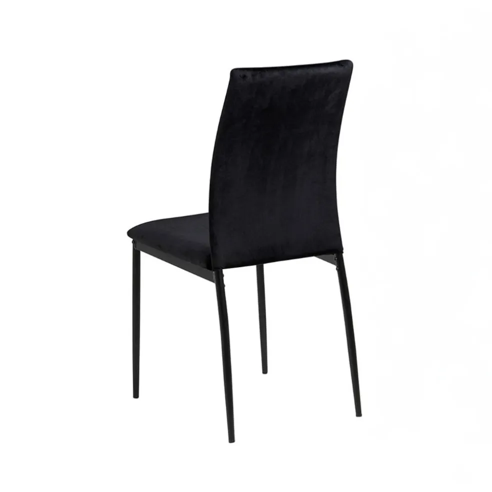 Chaise de salle à manger en tissu noir - Demia