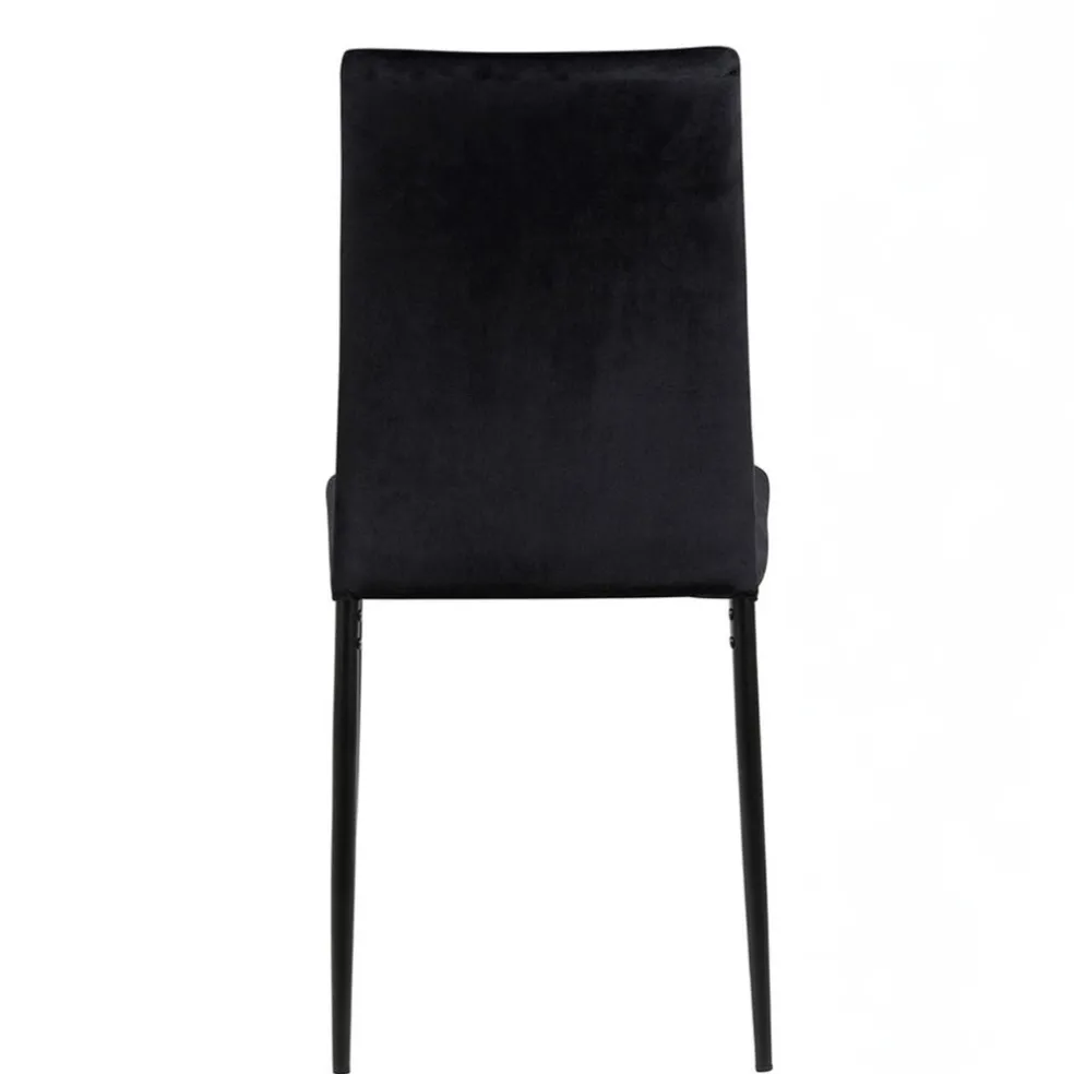 Chaise de salle à manger en tissu noir - Demia