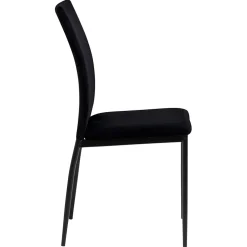 Chaise de salle à manger en tissu noir - Demia