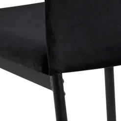 Chaise de salle à manger en tissu noir - Demia