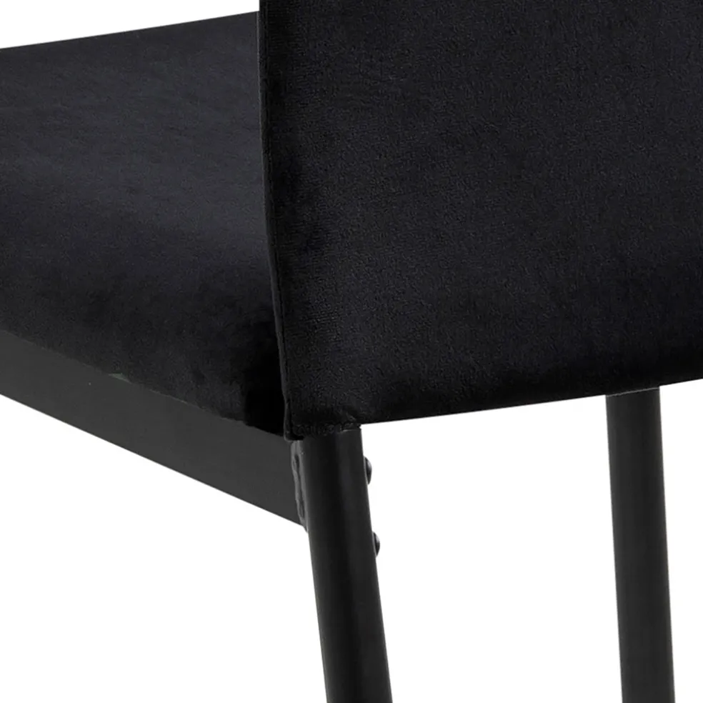 Chaise de salle à manger en tissu noir - Demia
