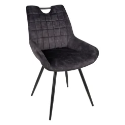 Chaise de salle à manger en velours gris - dana