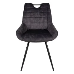 Chaise de salle à manger en velours gris - dana