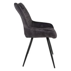 Chaise de salle à manger en velours gris - dana
