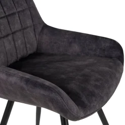Chaise de salle à manger en velours gris - dana