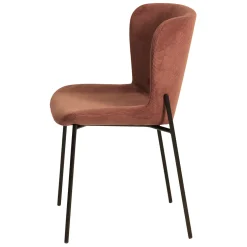 Chaise de salle à manger en velours côtelé acajou - Holden