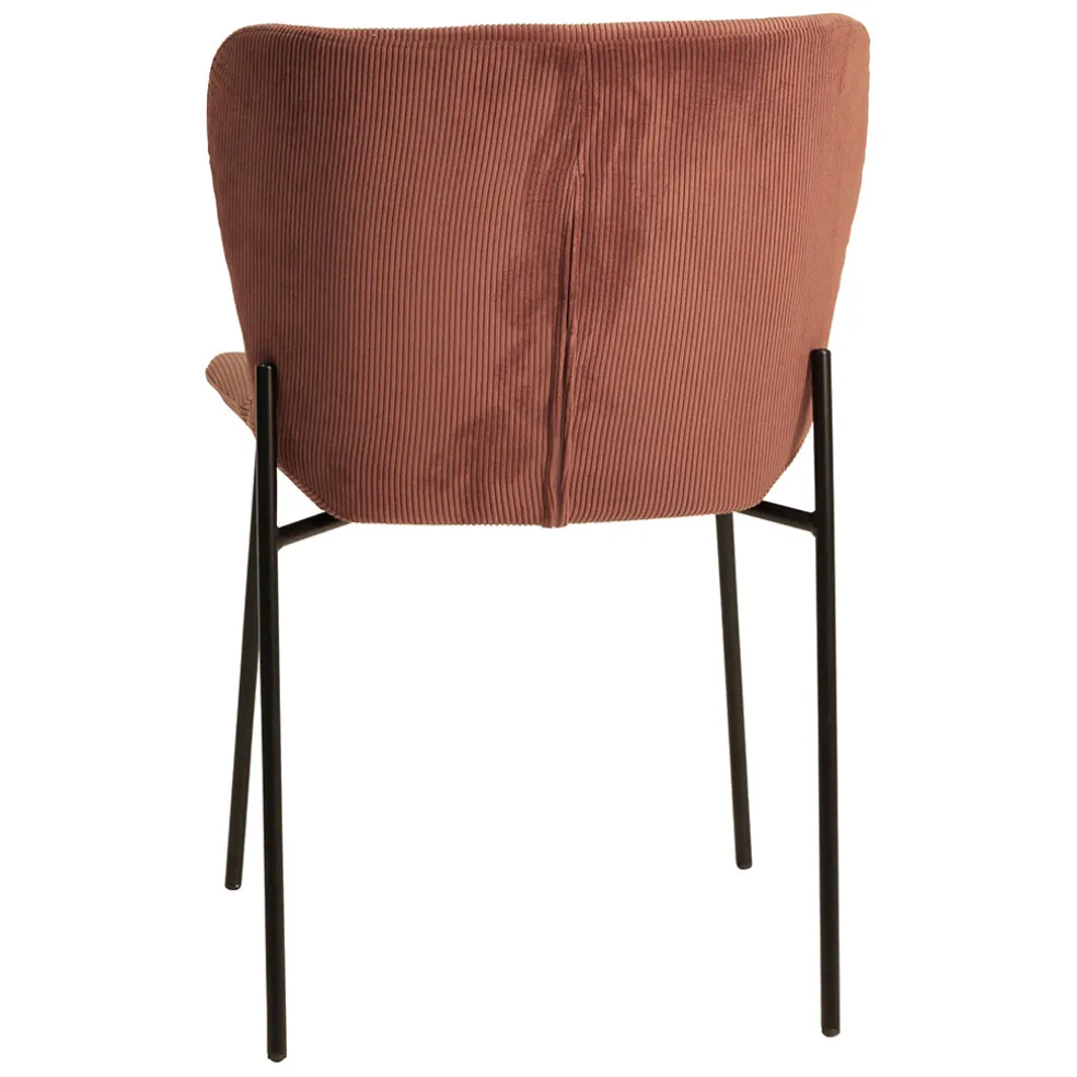 Chaise de salle à manger en velours côtelé acajou - Holden